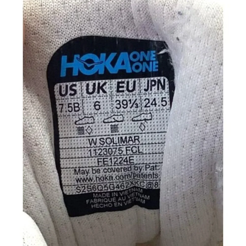 Hoka Womens Solimar Running Shoes Size 7.5 White & Blue Mesh Lightweight - Picture 8 of 9